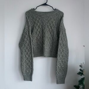 Forever 21 Cable Knit Sweater - Gray